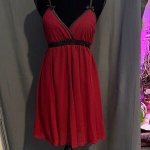 Johnny Martin Red and Black Polka Dot Dress